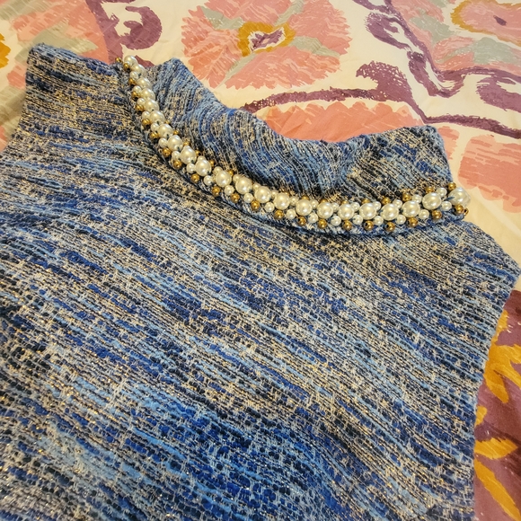 Lilly Pulitzer Blue Tweed Textured Mini Dress - Picture 3 of 7